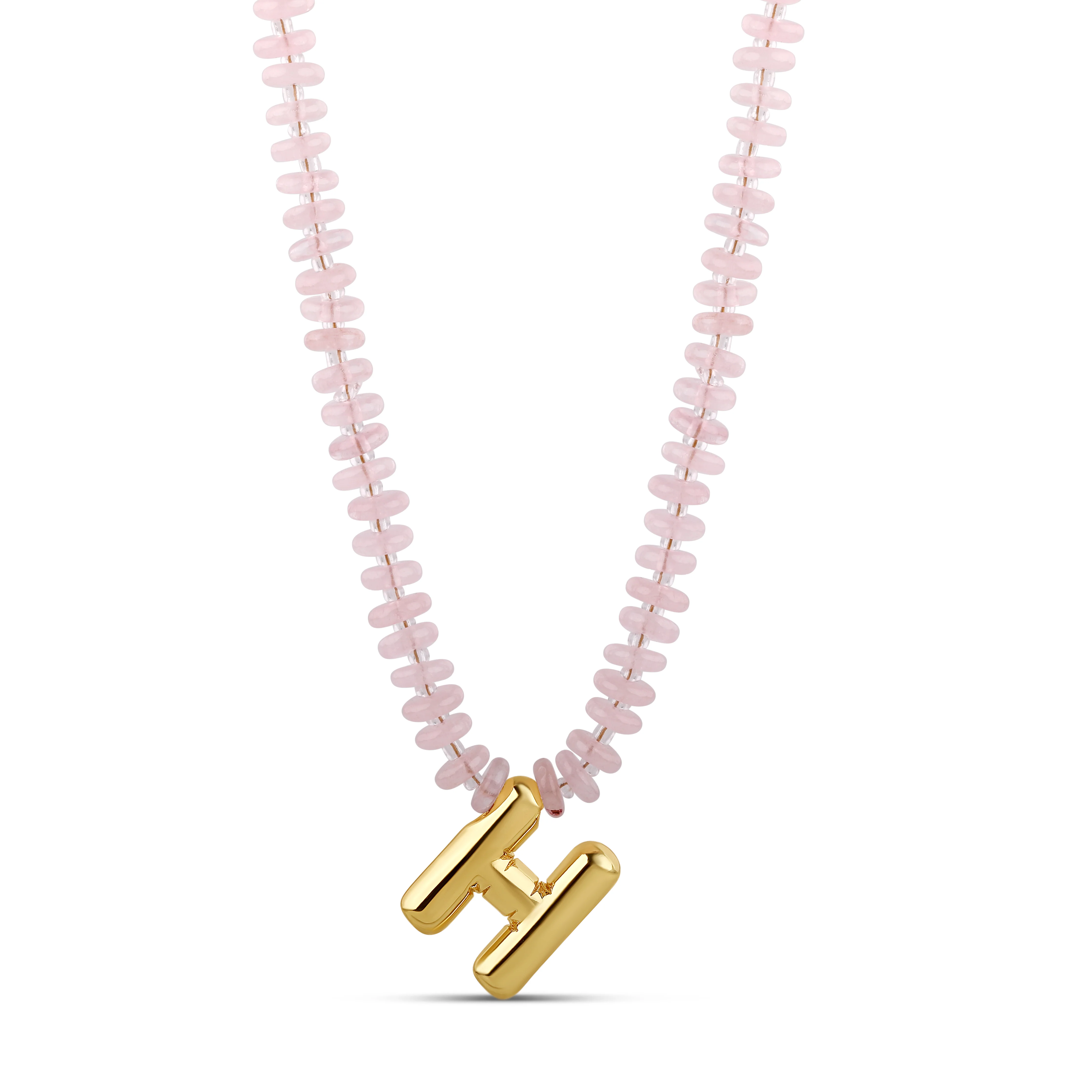 Bubble Initial Beaded Necklace - Image 10