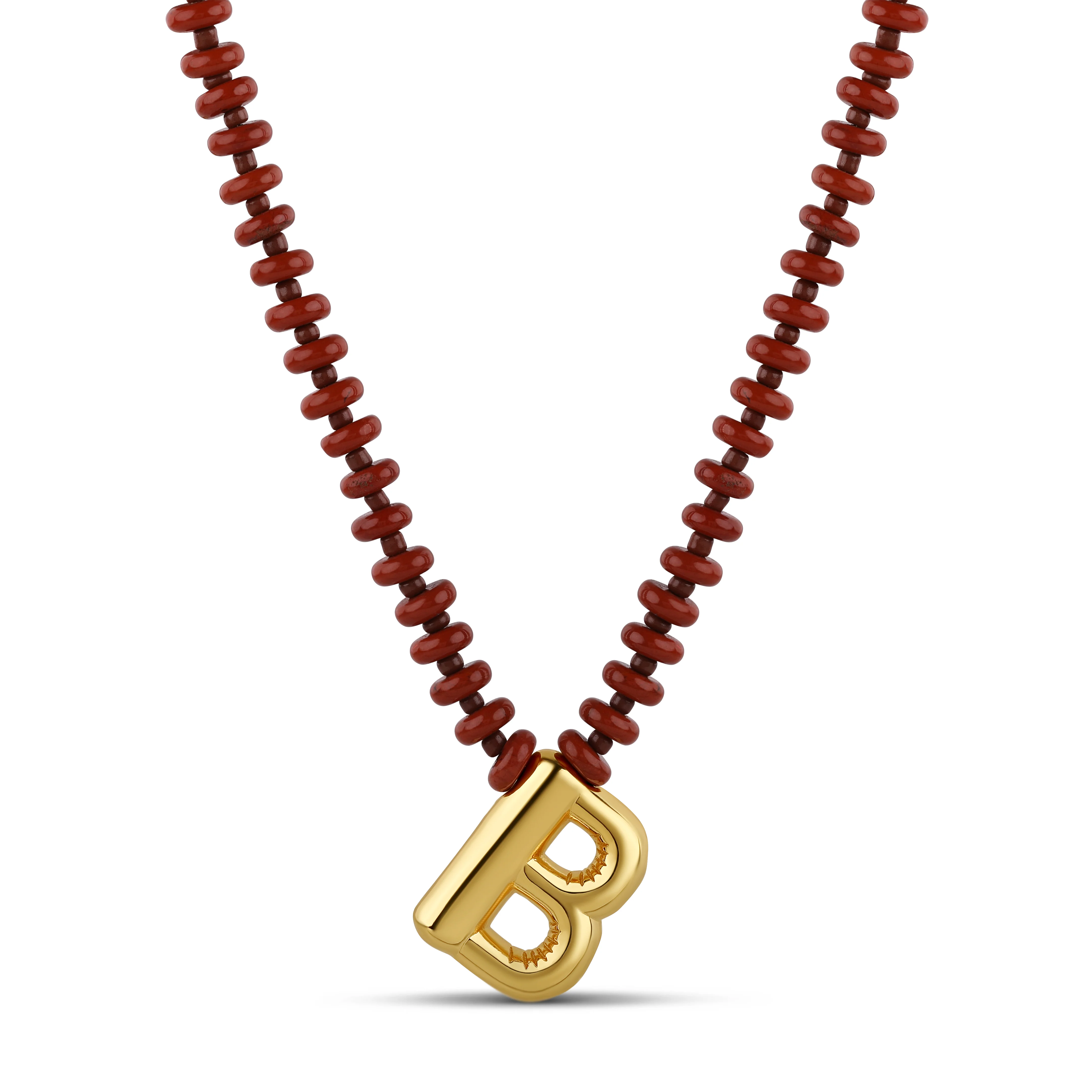 Bubble Initial Beaded Necklace - Image 11
