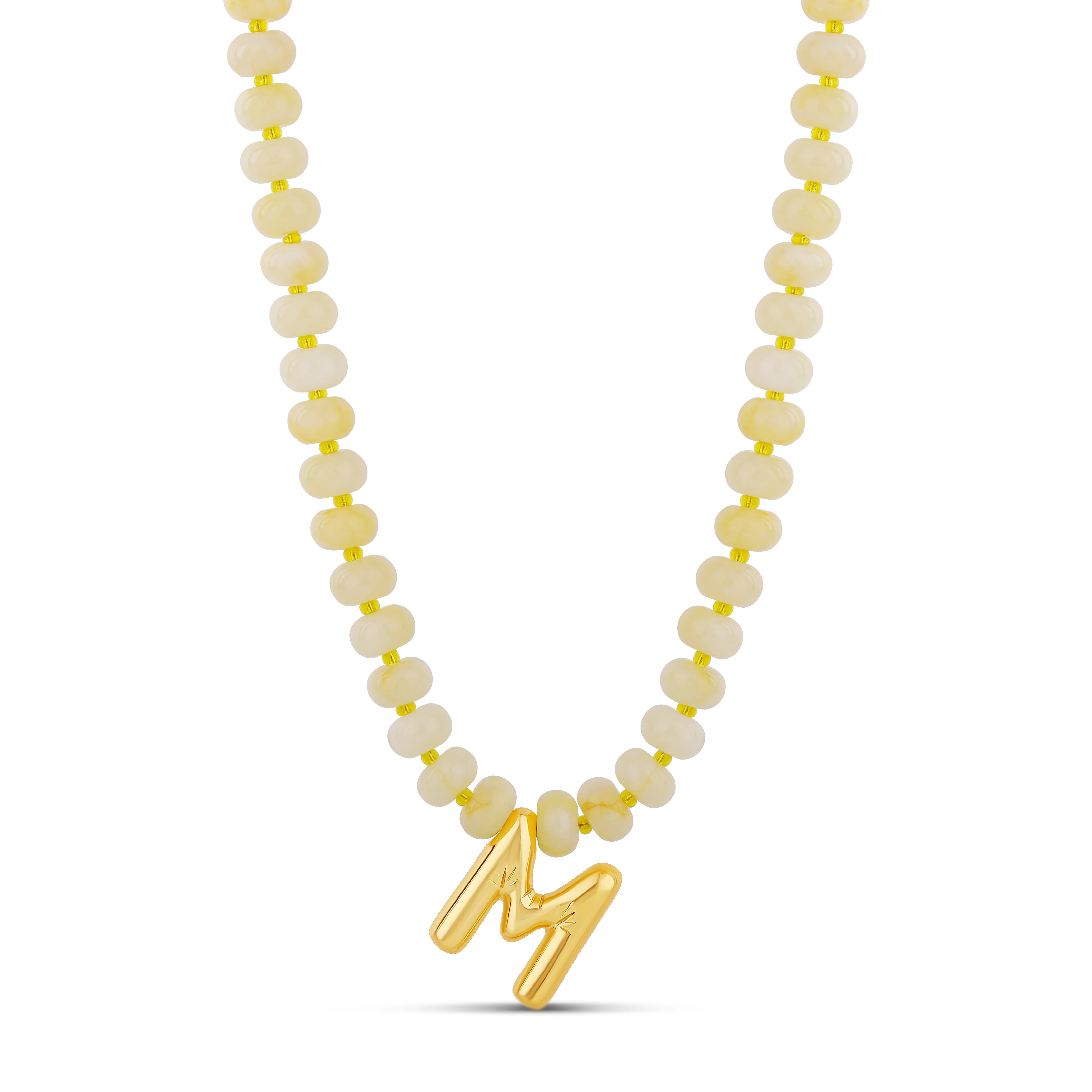 Bubble Initial Beaded Necklace - Image 3