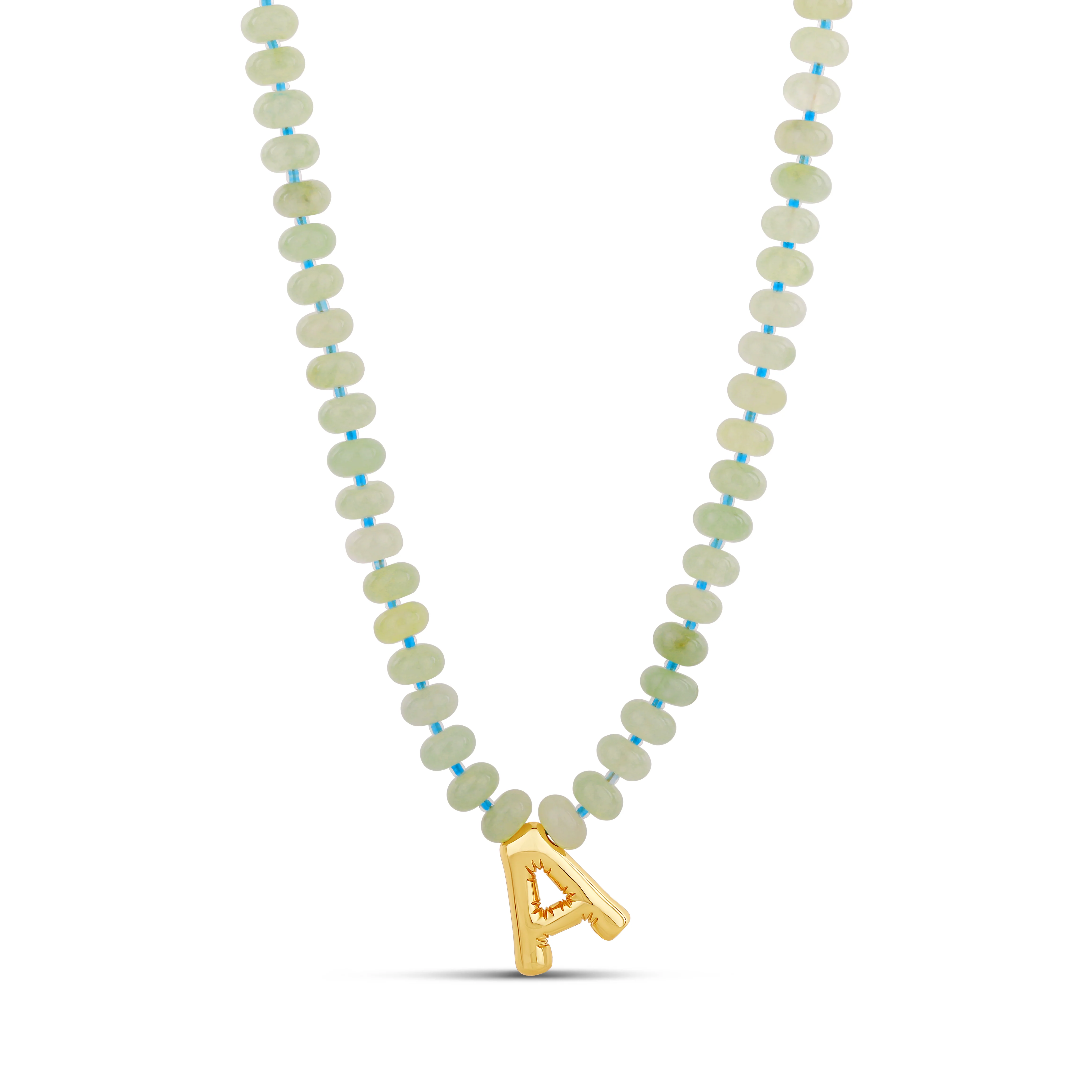 Bubble Initial Beaded Necklace - Image 4