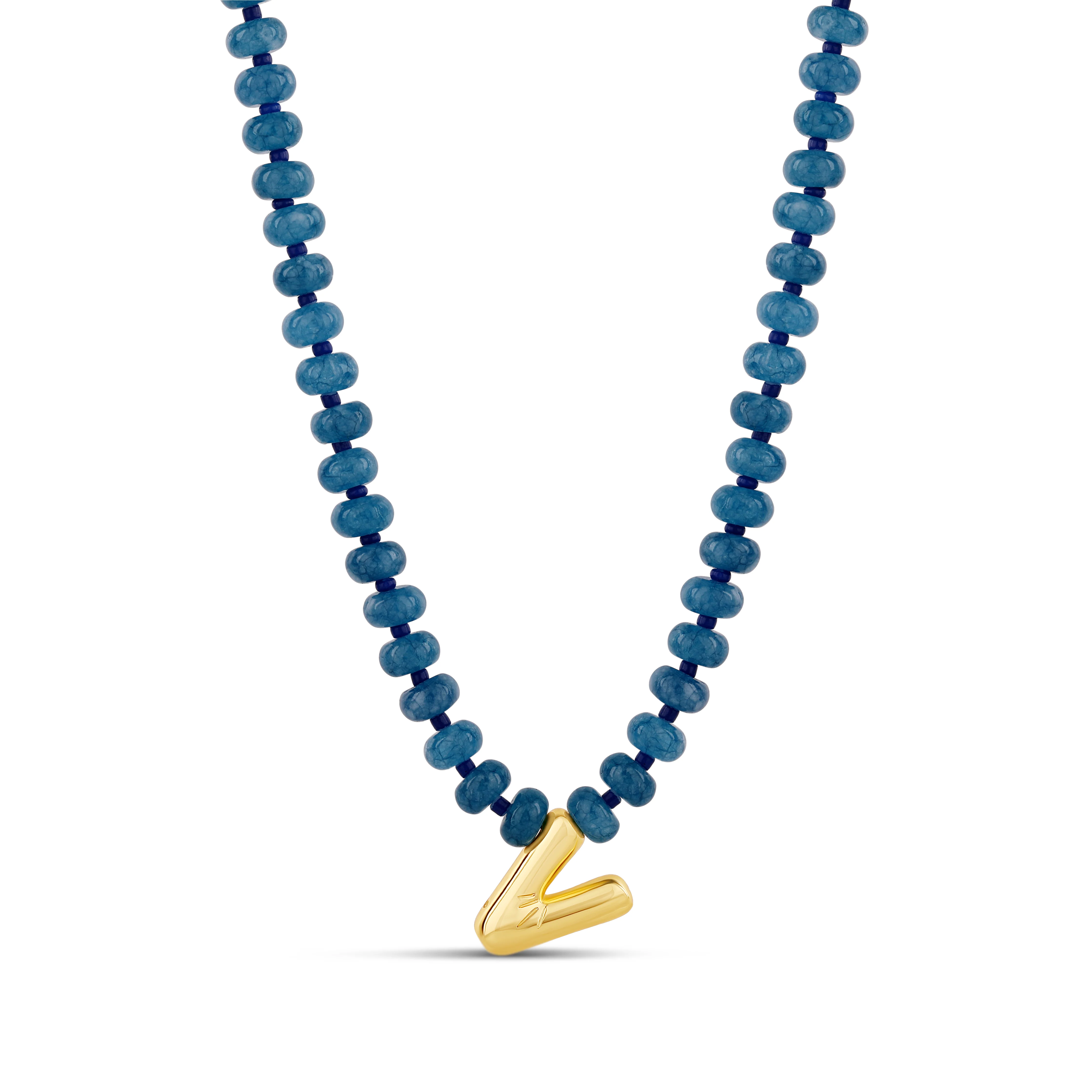 Bubble Initial Beaded Necklace - Image 5