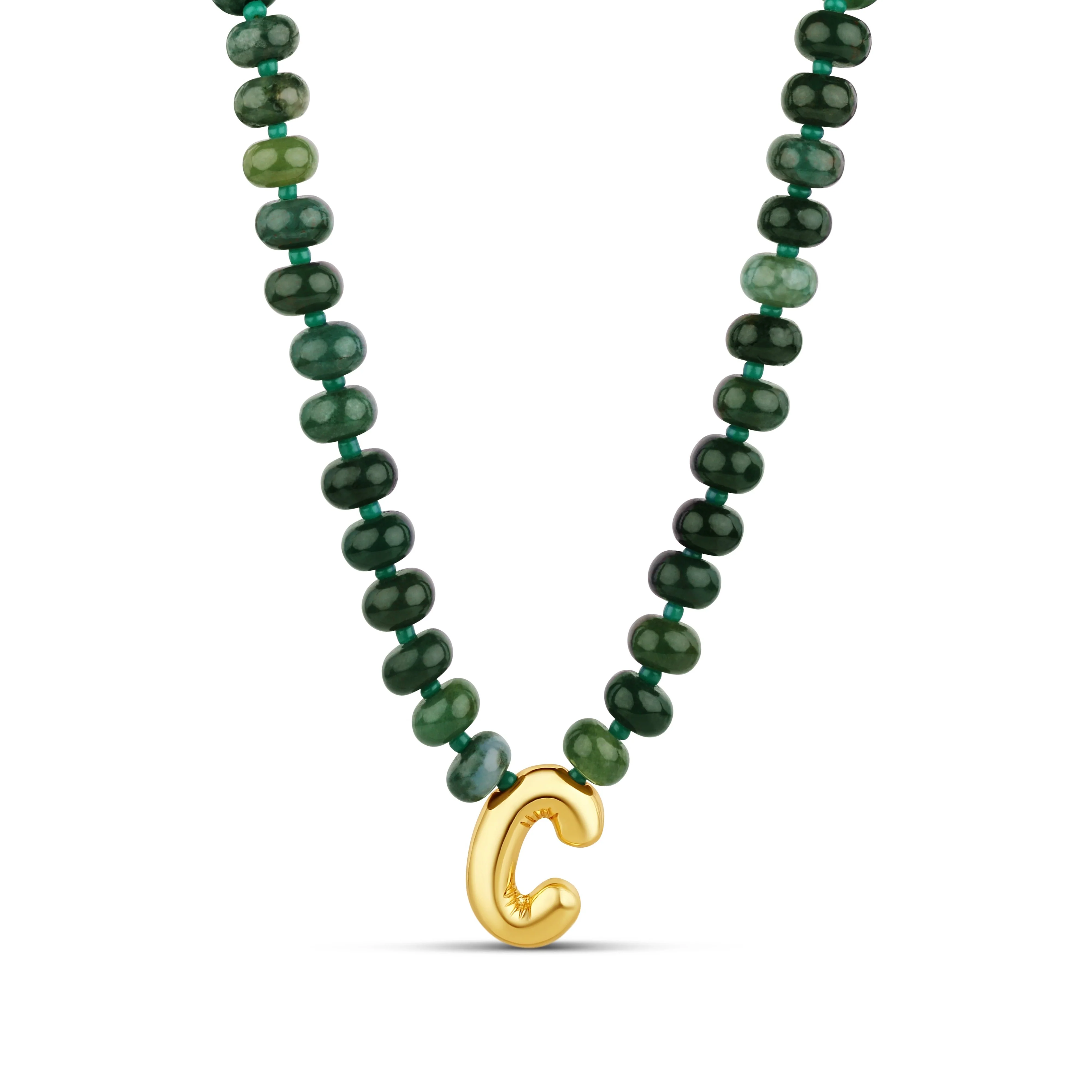 Bubble Initial Beaded Necklace - Image 6