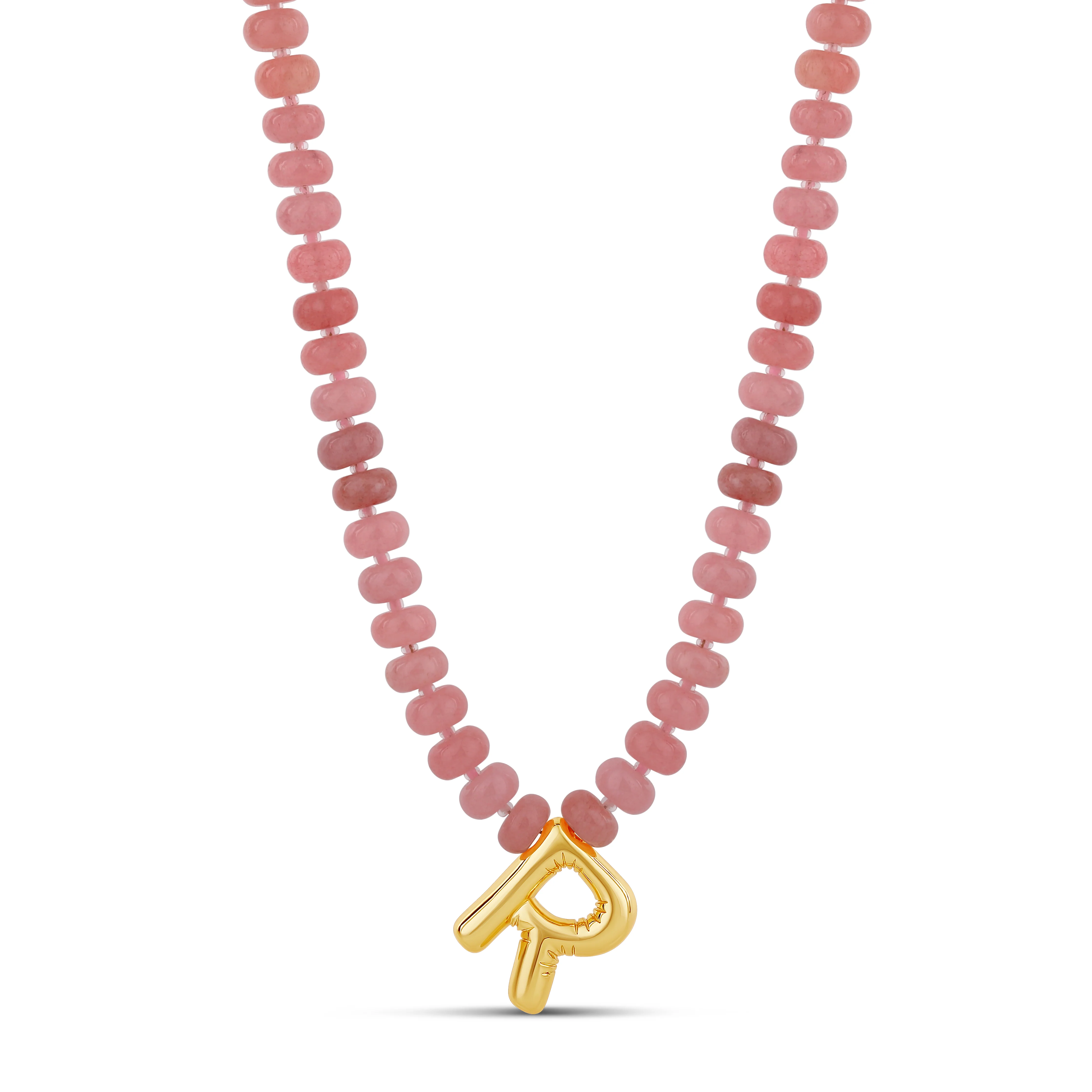 Bubble Initial Beaded Necklace - Image 7