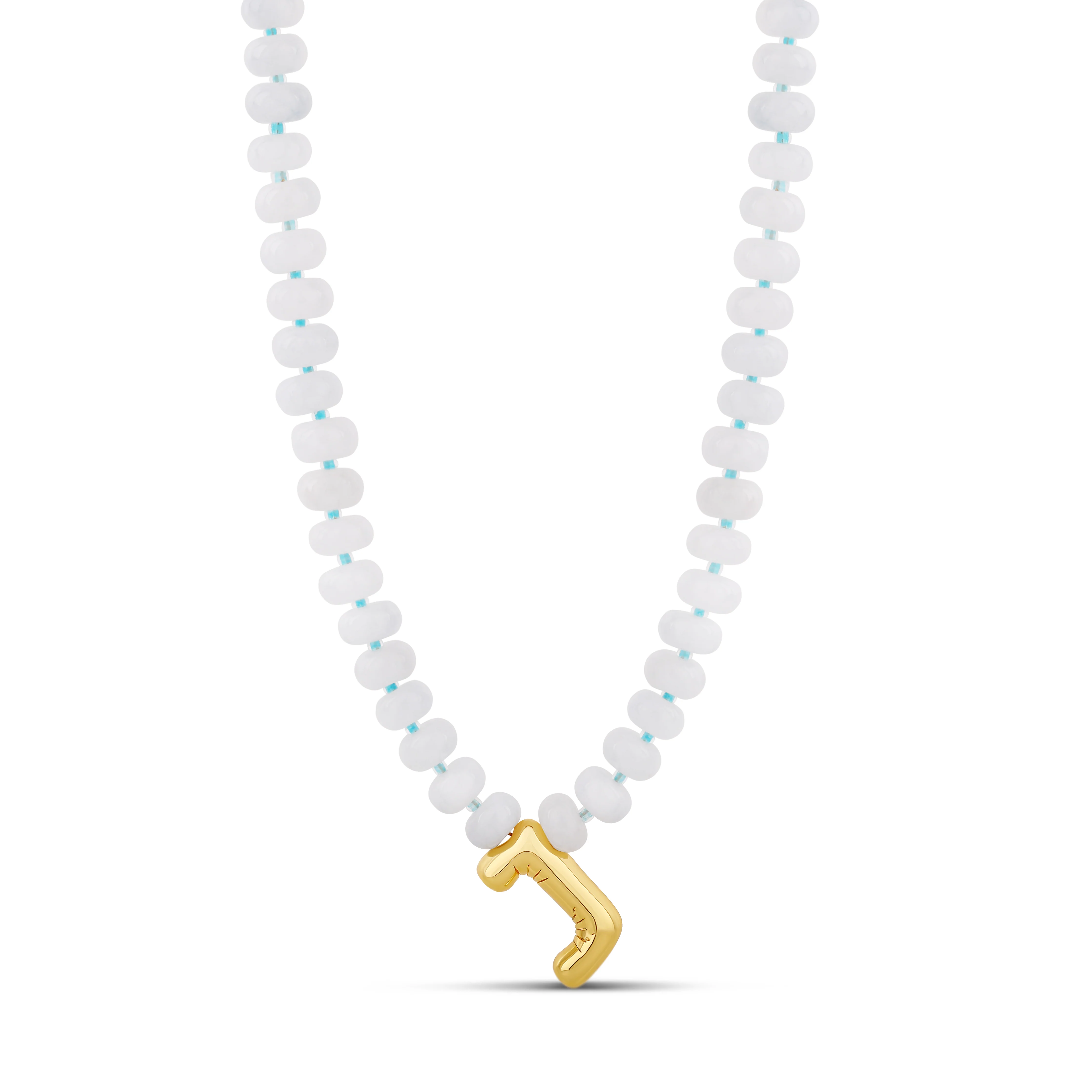 Bubble Initial Beaded Necklace - Image 8