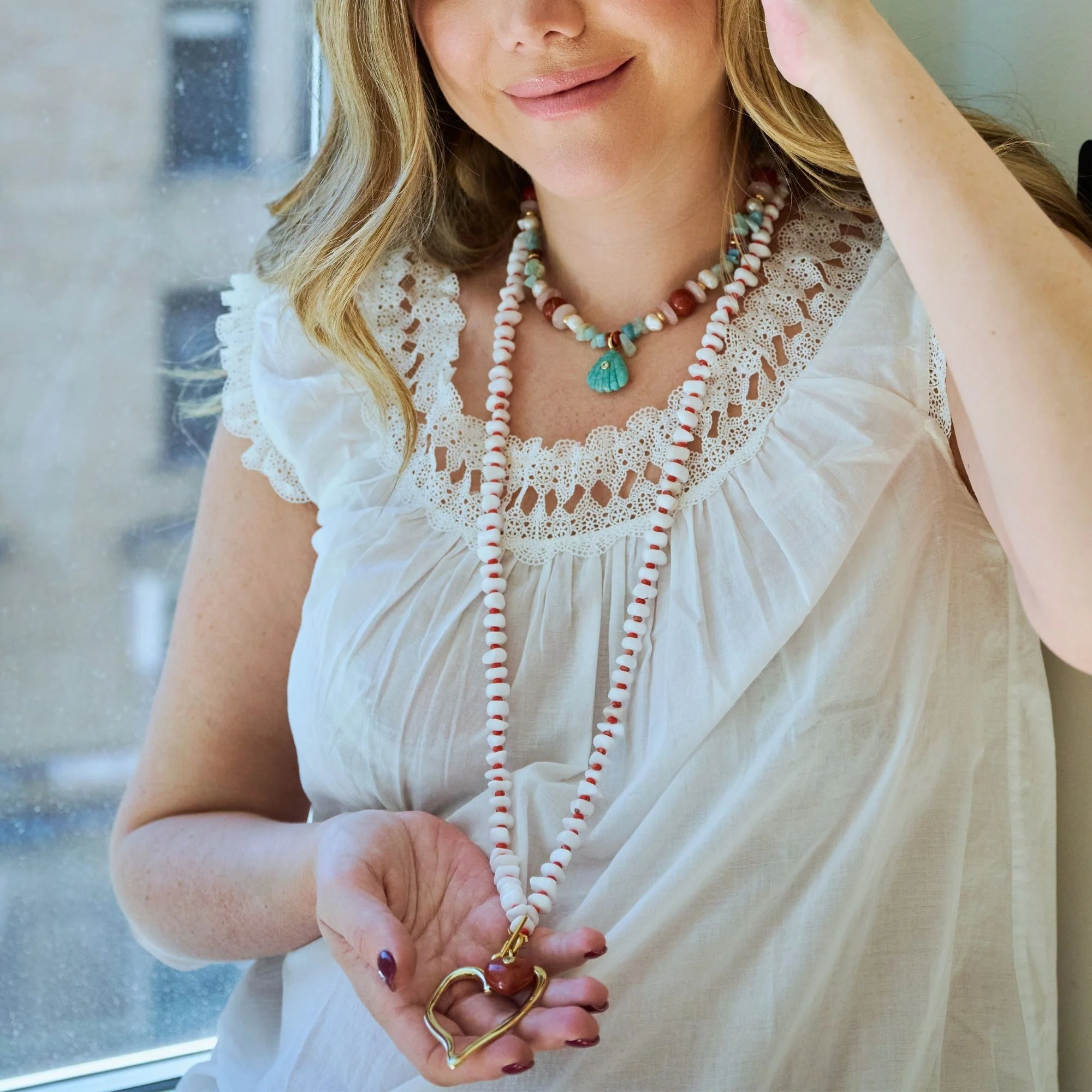 Seaside Shell Gemstone Necklace - Image 2