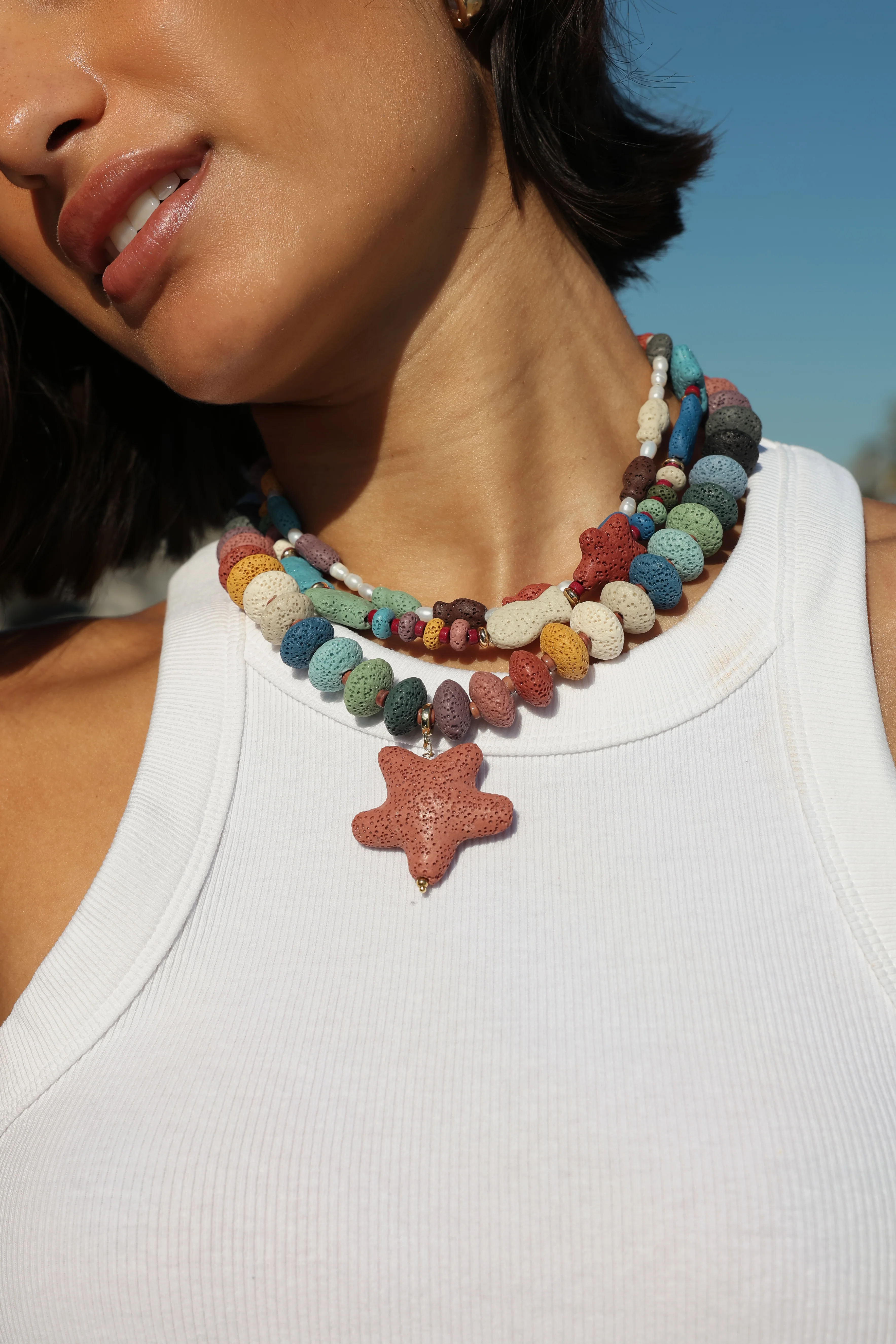 Lava Stone Starfish Necklace - Image 4
