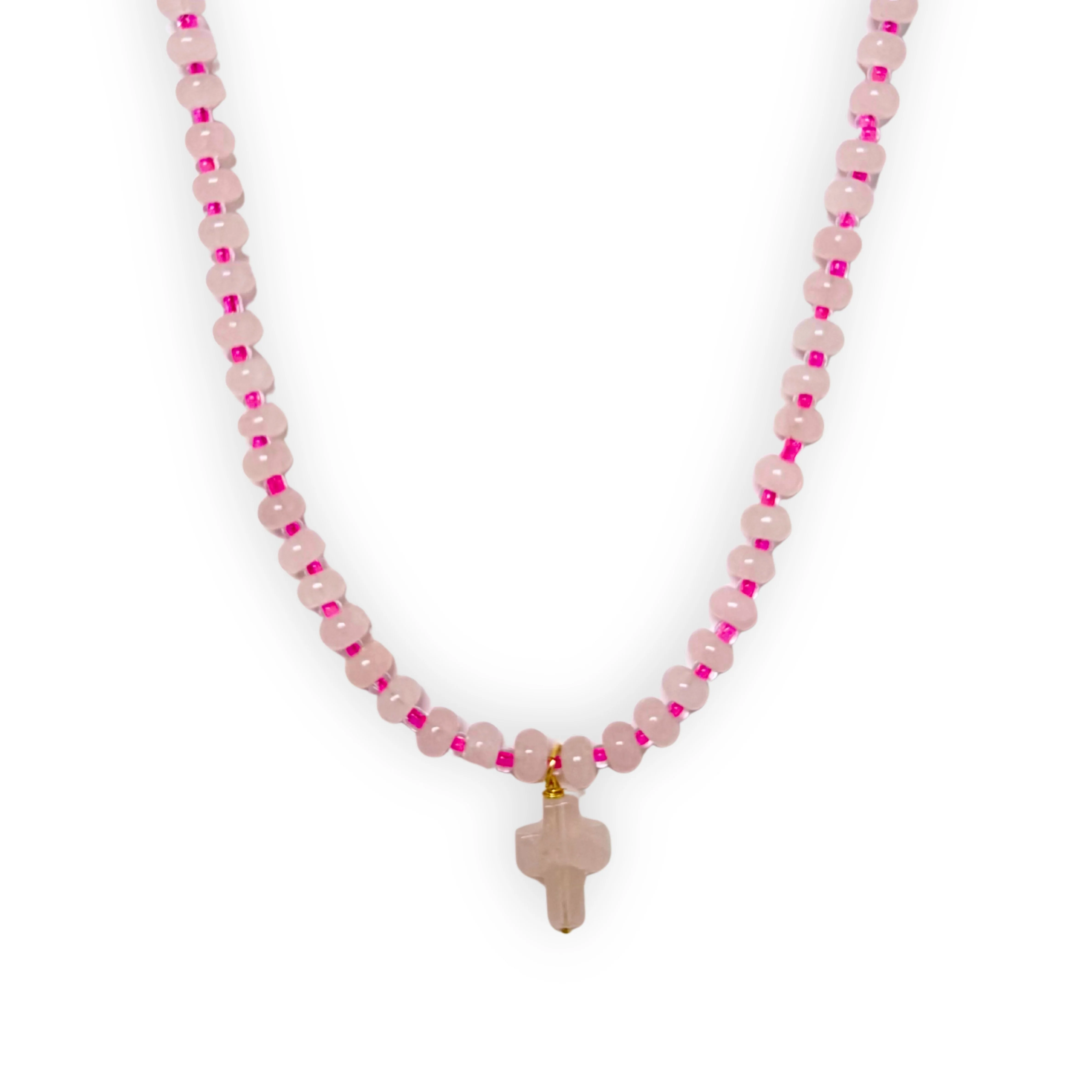 Mini Pink Cross Necklace | Faith Meets Fashion