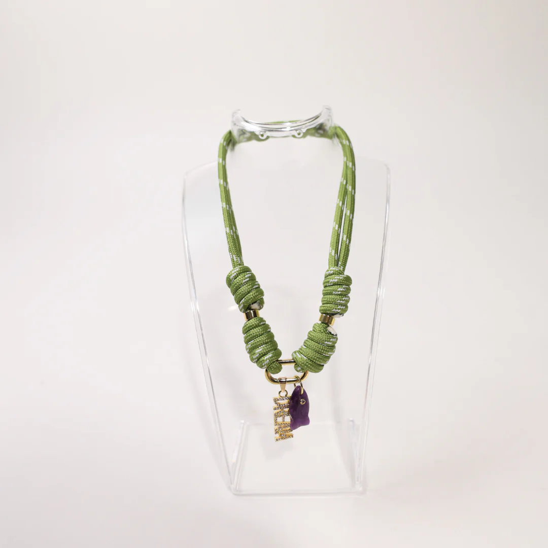 POP UPS X HANNAH B BOAT ROPE SAFARI NECKLACE WITH DREAM PURPLE FISH - Image 2